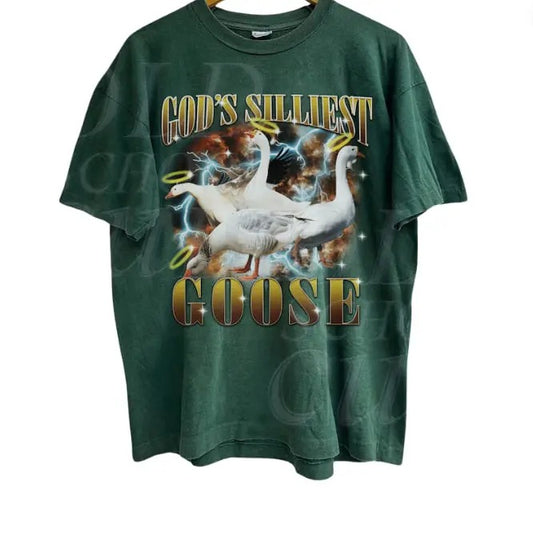God's Silliest Goose Funny Goose Sarcastic Vintage 90s T-Shirt, Retro 80s Silly Goose Shirt, Unisex Adult Gag Tee, Funny Retro God Streetwear Tropical