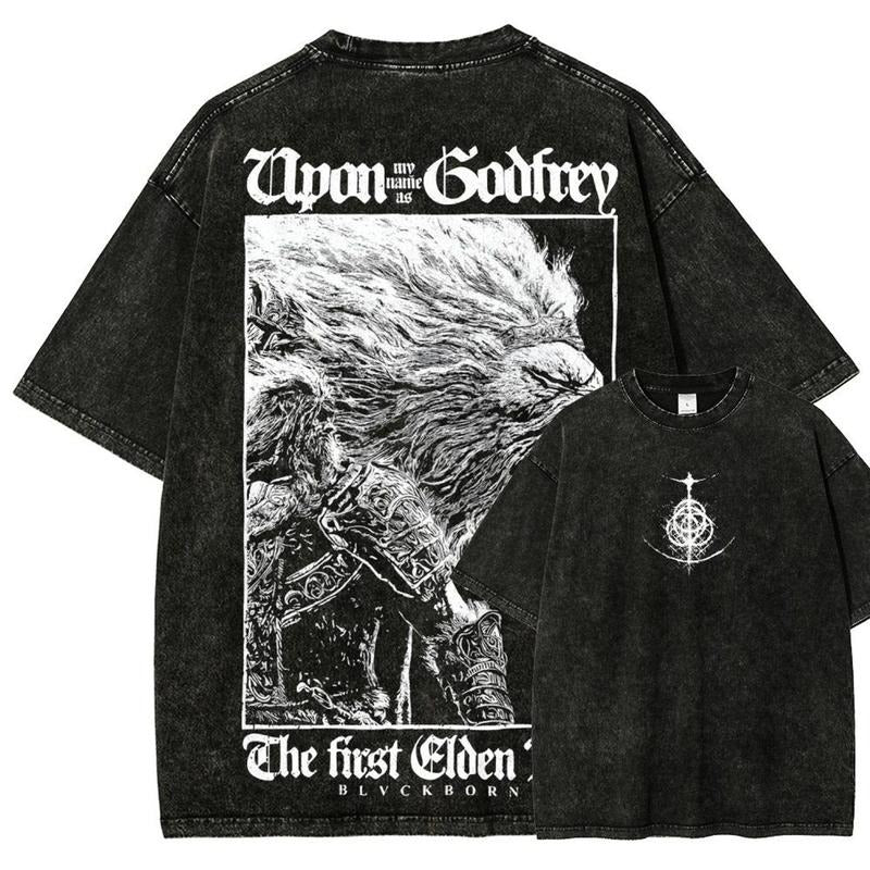Godfrey The First Elden Lord shirt, Elden Ring Unisex T-Shirt Fantasy Knight , Dark fantasy graphic shirt, Elden Ring inspired merch Souls like shirt