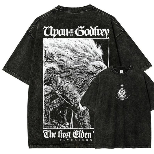 Godfrey The First Elden Lord shirt, Elden Ring Unisex T-Shirt Fantasy Knight , Dark fantasy graphic shirt, Elden Ring inspired merch Souls like shirt