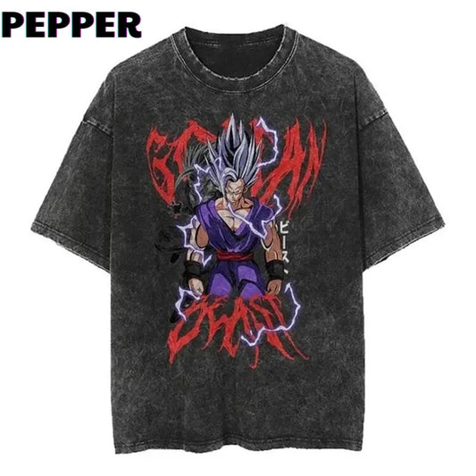 Gohan BeastMode Vintage Tee, Gohan Tshirt, Dragon Ball Tshirt, Anime Gohan Tshirt, Anime Dragon Ball Tshirt, Dragon Ball Merch, Gohan Merch, Anime Merch, Anime Graphic Tee, Gift For Him, Gift For Her, Gift For Fan Menswear Top Underwear Streetwear