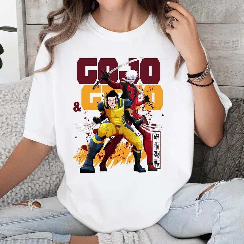 Gojo And Geto Best Friend Funny D&W Shirt Crewneck Hoodie Comfort Cotton