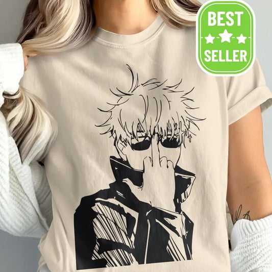 Gojo Satoru Shirt, Jujutsu Kaisen Tshirt, Best Anime Shirts, Gift For Anime Lovers, Gojo Badass Tshirt, Anime Apparel, JJK sweatshirts