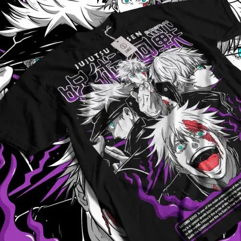 Gojo Satoru T-Shirt Jujutsu Kaisen Anime Horror Funny Gift Shirt All Size