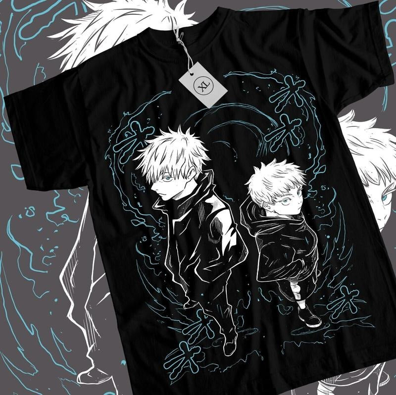 Gojo T-Shirt S-4XL Satoru Megumi Jujutsu Kaisen Yuji Sukuna Anime Black Shirt Tshirt S-4XL