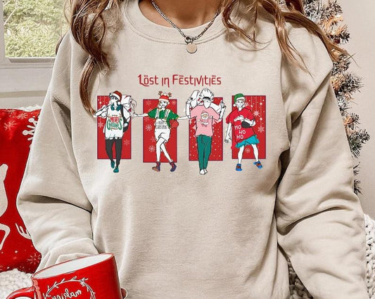 Lost in Festivities sweatshirt / JJK Christmas Special Sweatshirt / Christmas t-shirt for anime lovers / Anime sweatshirt / Gojo shirt, Anime Shirt, Anime Gift, Anime Lover Sweatshirt, Hoodie gift for her, Gift for Him, Christmas Shirt