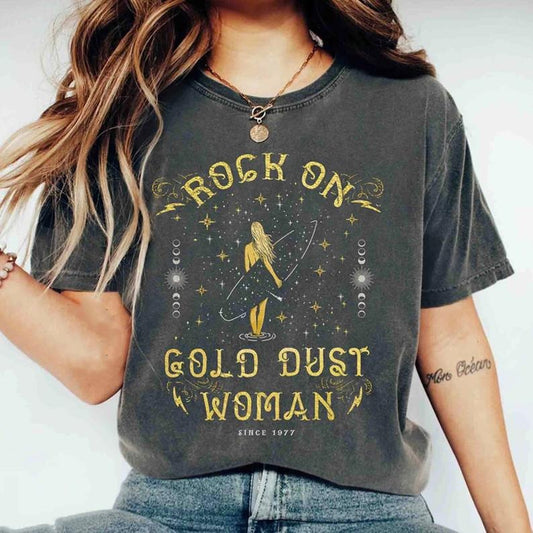 Gold Dust Shirt, Old School Band T-shirt, Stevie Band TShirt, Retro Music Shirt, Rock Band Tee, Oversized Trendy Shirts, menswear streetwear top