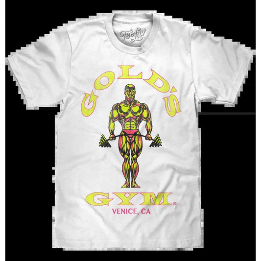 Gold's Gym Neon Strongman T-Shirt - White