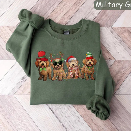 Golden Doodle Sweatshirt, Dog Lover Gift, Holiday Sweaters, Christmas Golden Doodle Shirt, Christmas Crewneck, Dog Mom Shirt, Xmas Shirt
