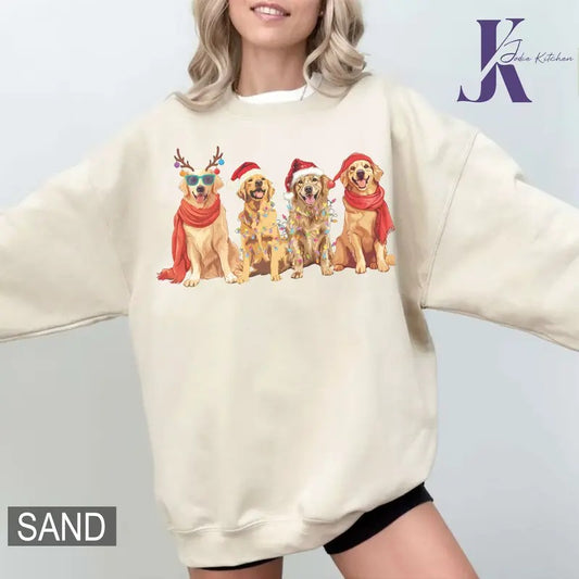 Golden Retriever Christmas Sweatshirt, Dog Christmas Shirt, Golden Mom Tshirt, Gift for Dog Lover, Holiday Sweater, New Year Shirt