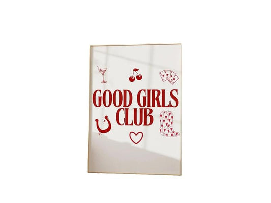 Good Girls Club Print, Cowgirl Aesthetic Vintage Western Art, Rodeo Cowboy, Western Print, Western Decor, Preppy Art, Gifts For Women Wall Art Decor, Poster Prints No Frame, Gifts For Birthday Christmas Landscape Photo