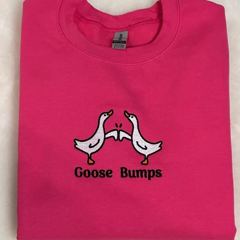 Goose Bumps Embroidered Crewneck Sweatshirt Comfort Colors or Gildan