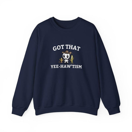 Got That Yee Haw 'tism Cacti Sweatshirt, Funny Autism Acceptance Month Retro Crewneck, Happy Cowboy, Unisex Sweatshirt, Long Sleeve Crewneck Shirt, Gifts For Birthday Mothers Day Christmas Anniversary