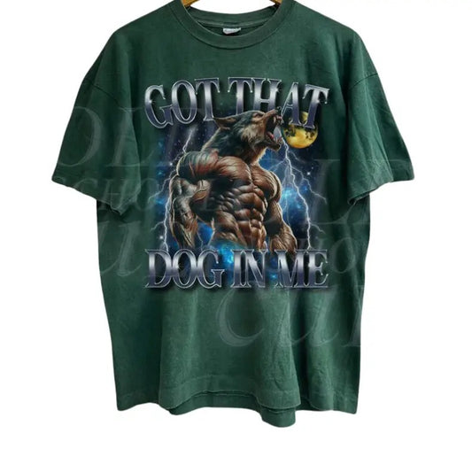 Got That dog In Me Gym Funny Vintage Graphic 90s Style T-Shirt, Unisex Retro Gym Wolf Graphic Tee, Pump Cover Alpha Wolf Shirt, Gym Lovers Meme Gift