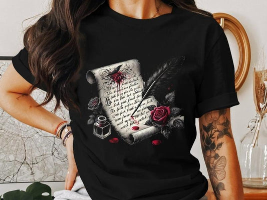 Gothic Dark Romance Artwork, Feather and Rose Illustration, Spicy Books, Smut Lovers Digital Art, Ink and Scroll Design