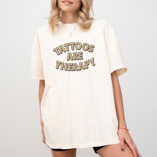 Gothic Tattoos Are Therapy Shirt, Tatted Women Shirt, Retro Tattoos Are Trashy Graphic Printed Tee, Tattoos Are Stupid Tee, Sarcastic Gift For Tattoos Lover, Tattoo Shirt, Oversized Women's Tops, Casual Womenswear, Soft Cotton Fabric Fit Chic Style