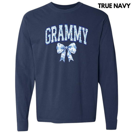Grammy Ginger Jar Florals Long Sleeve Comfort Colors T-Shirt 'NLB'