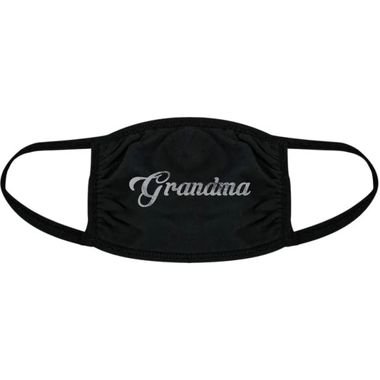 Grandma Face Mask Cute Grandparents Family Novelty Graphic Nose And Mouth Covering Funny Masks for Adults Funny Grandma  Novelty Masks for Adults Black