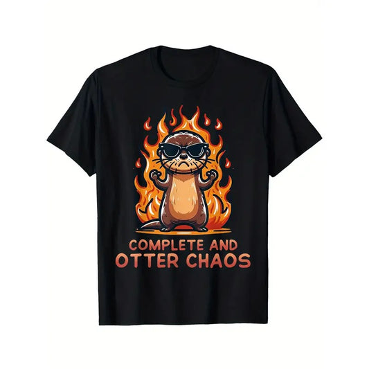 Graphic Otter Cartoon Complete And Otter Chaos Lover Animals T-Shirt Made in USAstyle{n002}3