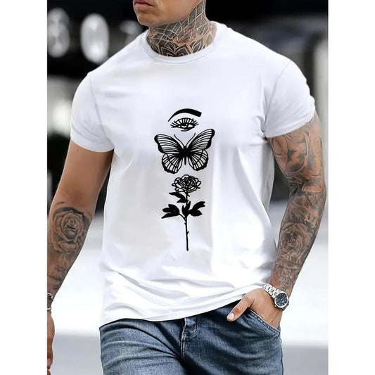 Graphic Printed T-shirt Men's Casual Summer And Autumn Slightly Elastic Round Neck T-shirt Made in USAstyle{n002}2