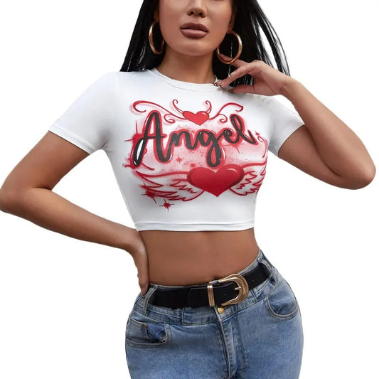 Graphic Tees Y2k Crop Top Short Sleeve T Shirt Tee Summer Tops