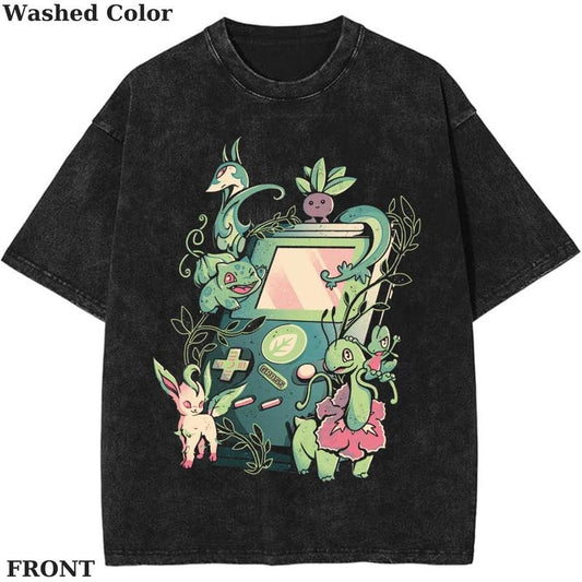 Grass Game - Bulbasaur Graphic shirt, Poke Shirt, PKM TShirt, Anime Cute Shirt, Vintage T-Shirt Menswear Top Underwear Tshirt