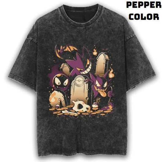 Graveyard Gengar Vintage T-Shirt, Gengar Shirt, Pokemon Shirt, Pokemon Merch, Pokemon Gengar Shirt, Ghostly Gengar, Funny Halloween Shirt, Anime Manga Shirt, Graphic Tee Shirt, Unisex T-Shirt, Gift For Fan Pokemon, Halloween Gifts Top Menswear