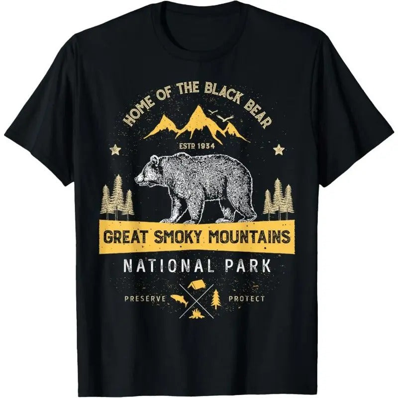 Great Smoky Mountains National Park T shirt Bear Vintage T-Shirt Made in USA