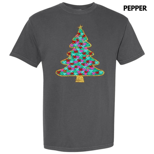 Green Bushel Of Bows Christmas Tree Comfort Colors T-Shirt 'NLB'