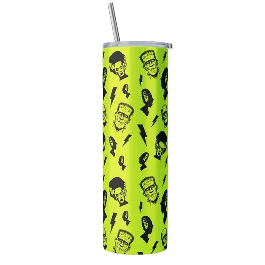 Green Frankenstein Print - 20oz Tumbler, Monster Lover, Green Frankenstein Print