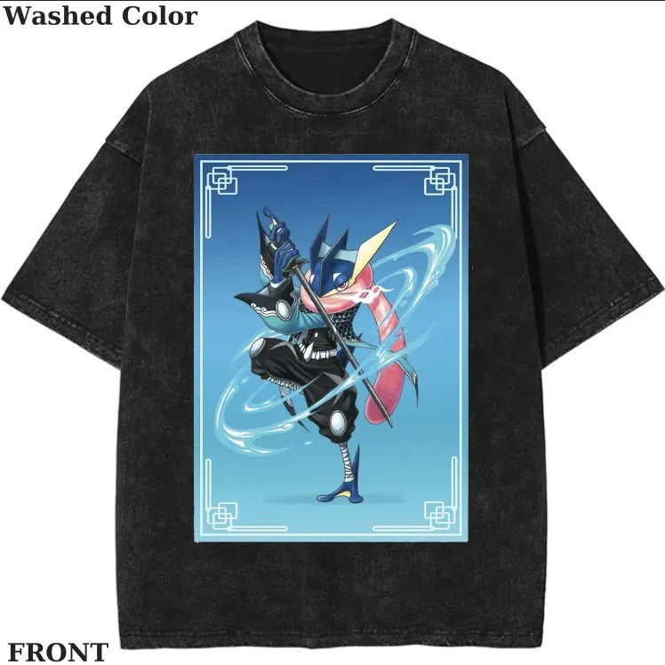 Greninja X Demon Slayer Pokemon T-shirt, Pokemon Graphic T-shirt, Anime T-shirt, Funny T-shirt, Vintage Graphic Tee, Womenswear Cotton Top