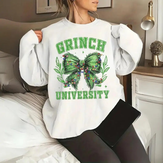 Grinchmas Coquette Bow Sweatshirt, Hoodie, T - Shirt, Green Fur Shirt, Christmas Season Shirt, Christmas Shirt, Retro Christmas Shirt