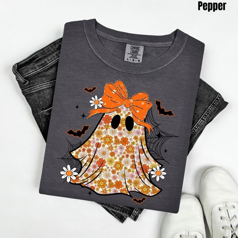 Groovy Flower Ghost Comfort Colors T-Shirt 'NLB'