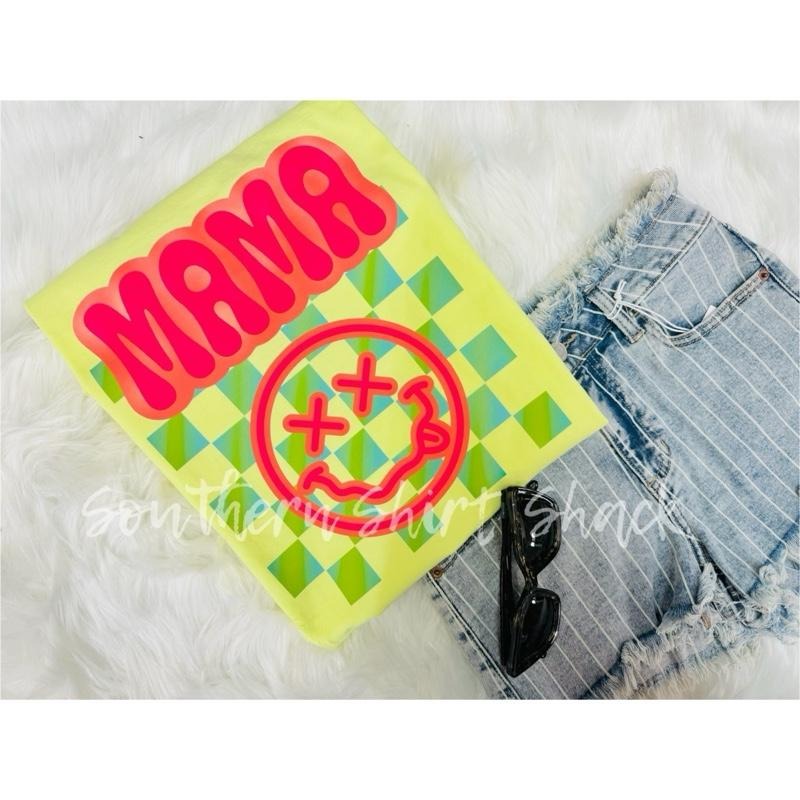 Groovy Mama T shirt  | Neon Lemon comfort colors T shirt top