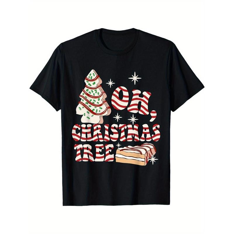 Groovy Retro Christmas Tree Cake T-Shirt for Men - Funny Pajama Holiday Tee made in usa