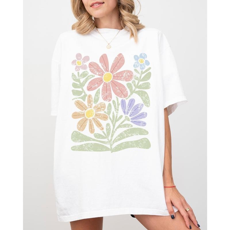Groovy, Gorgeous Abstract Flowers, Boho Floral Design, Summer Vibes, Gardening, Festival, Nature Shirt, Women's Comfort Color Tee, Tshirt