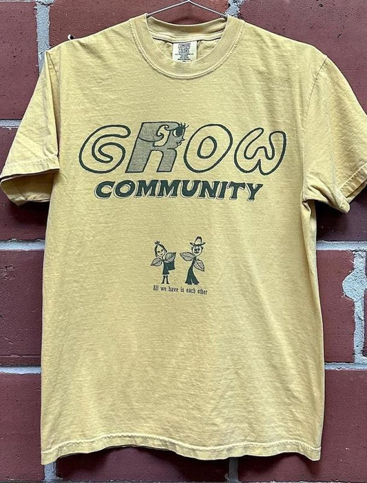 Grow Community T-shirt - Versatile Casual Wear for All Ages, Available in Various Colors, Comfortable Fit Unisex Man Cotton Menswear Top