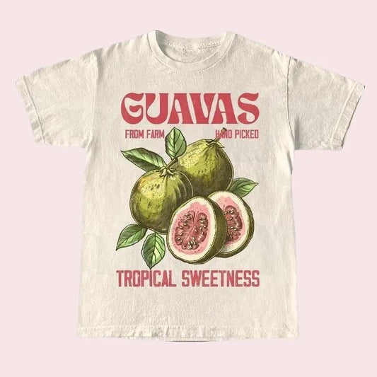 Guavas Retro Commercial Graphic Shirt, Vintages Guavas Label T-Shirt, Exotic Fruit Lover Tee, Cute Unisex Adult Graphic, Cool Gift