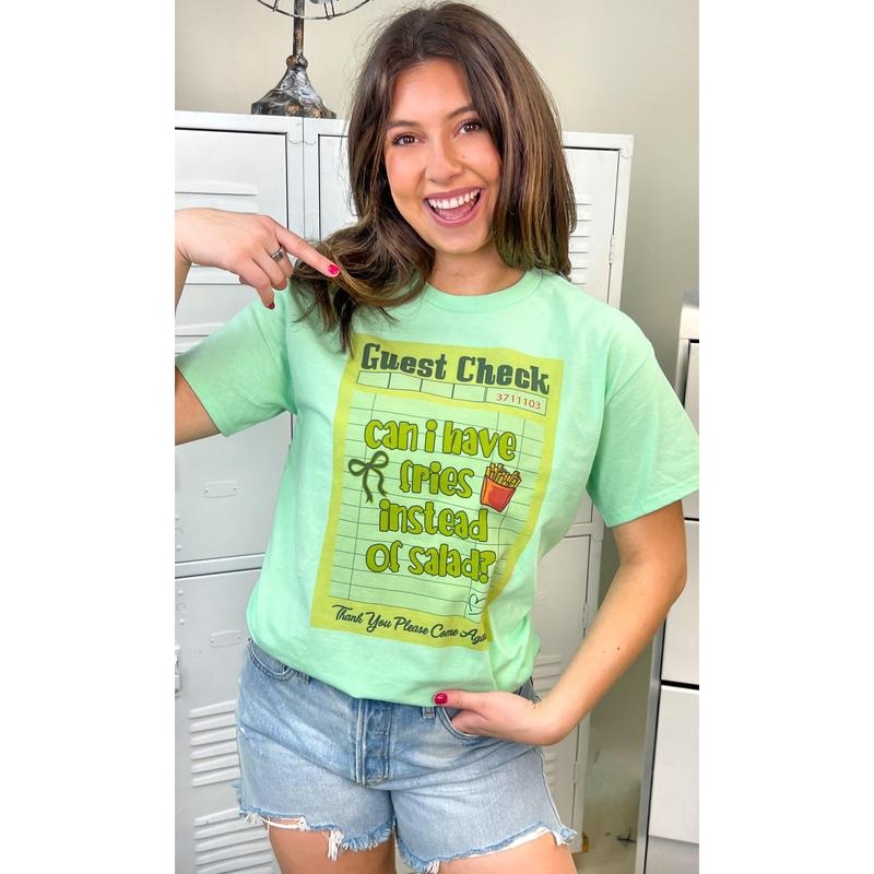 Guest Check Can I Have Fries Instead of Salad Graphic T-Shirt