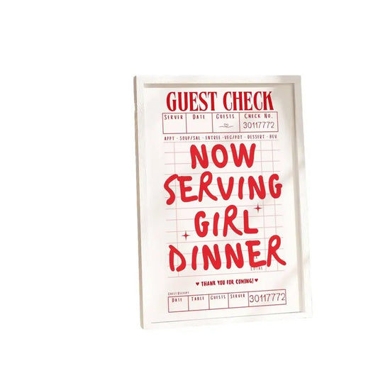 Guest Check Receipt, Girl Dinner Poster, Bar Cart Art Decor, Retro Guest Check Poster, Trendy Kitchen Wall Art Print, Gifts For Her Art Prints, Poster Prints No Frame, Wall Decoration, Big Wall Decor, Gifts For Birthday Christmas