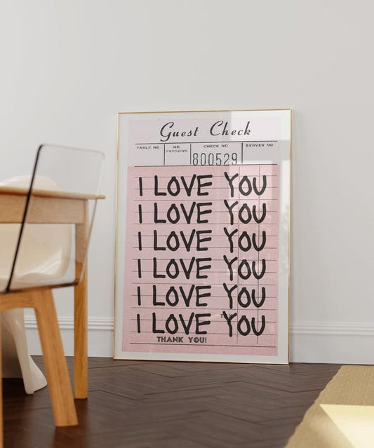 Guest Check Wall Art, Coquette Room Decor, Galentines Day Decor, Pink Bow - Lover Girl Aesthetic Art, Poster Prints No Frame, Gifts For Teens Wall Art Decor, Home Decor, Poster For Room, Gifts For Birthday Artwork Landscape