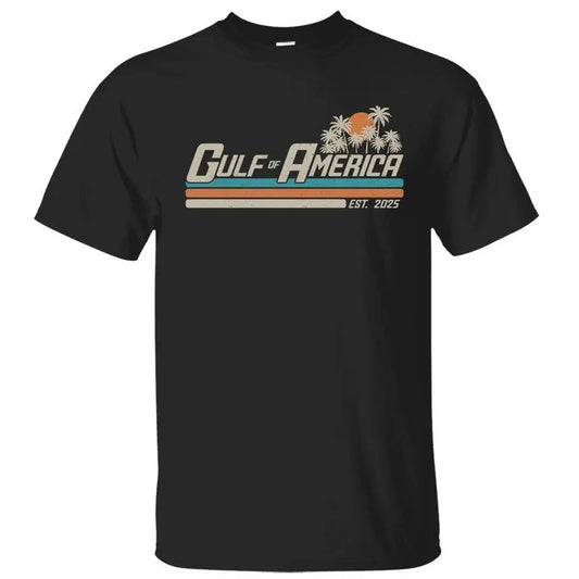 Gulf of America Retro Stripe T-Shirt, Gulf Coast Shirt, Texas Mississippi Florida Beach Crewneck Unisex Cotton Tshirt for Men for Women Graphic Tops