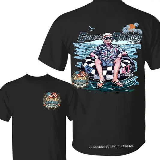 Gulf of America T-Shirt, Beach Retro, Beach Lover, Full Size Menswear Cotton Classic T-Shirt