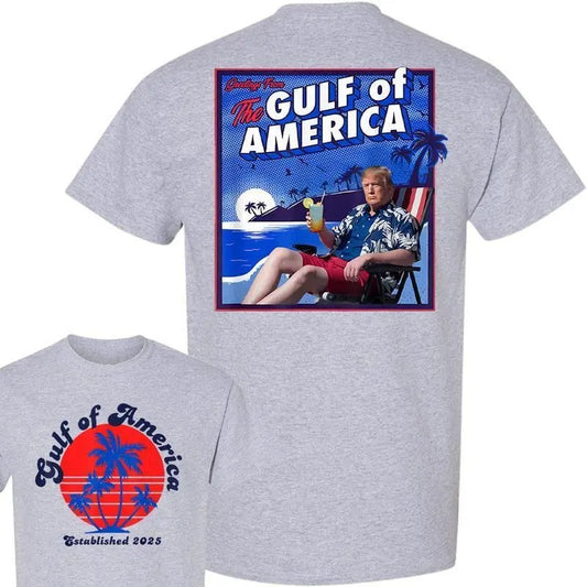 Gulf of America T-Shirt, Funny Ocean Vacation Tee, Retro USA Graphic Shirt, MAGA Trump TShirt, Crewneck Menswear Womenswear