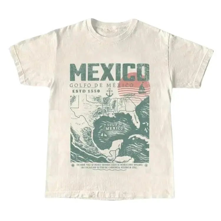 Gulf of Mexico Shirt, Golfo de México 1550 Retro Vintage Art Shirt, Vacation Mexico Shirt, Gulf of Mexico, Gulf of Mexico Forever Unisex Tee