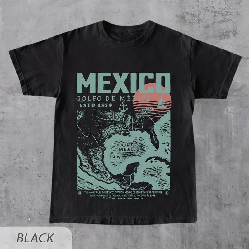 Gulf of Mexico Shirt, Golfo de México 1550 Retro Vintage Art Shirts, Vacation Mexico Shirt, Gulf of Mexico Forever Unisex Tee