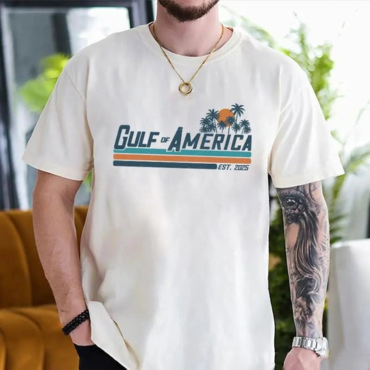 Gulffff of America Retro Stripe Comfort Colors T-Shirt, Sweatshirt, Hoodie, Gulf of America Shirt, America Est. 2025 Shirt for Men for Women