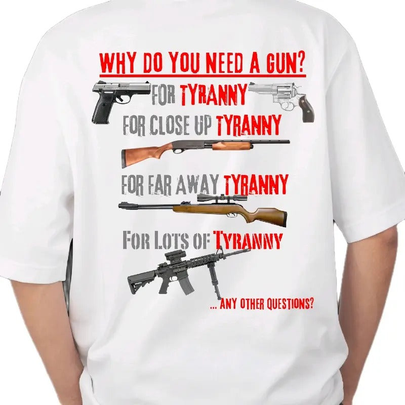 "Guns are for Tyranny"  Menswear t-shirt Cotton armory apparel, Top, Crewneck Bear Breathable t shirt