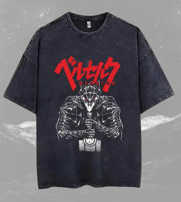 Guts Anime V2 T-Shirt, Shirt  Anime Graphic Tee  Streetwear  Retro Vintage Washed  Unisex Top  Vintage T-Shirt Menswear Top