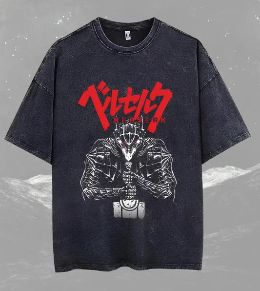 Guts Anime V2 T-Shirt, Shirt  Anime Graphic Tee  Streetwear  Retro Vintage Washed  Unisex Top  Vintage T-Shirt Menswear Top
