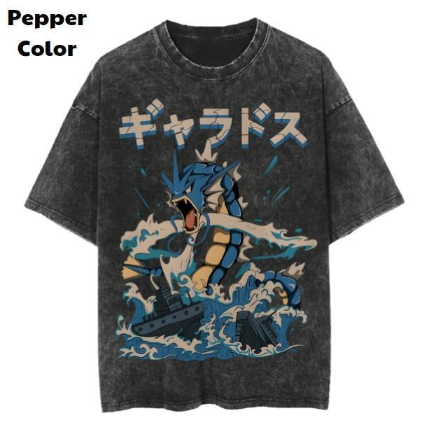 Gyarados Attack Vintage Tee, Gyarados T-Shirt, Pokemon Graphic Tees, Pokemon Shirt, Unisex Anime Shirt, Menswear Womenswear Streetwear